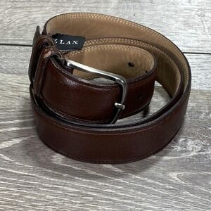 Mezlan Belt Mens 38 Leather Made in Spain Dress Silver Buckle 9851/35